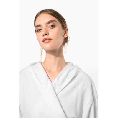 Unisex organic hooded bathrobe